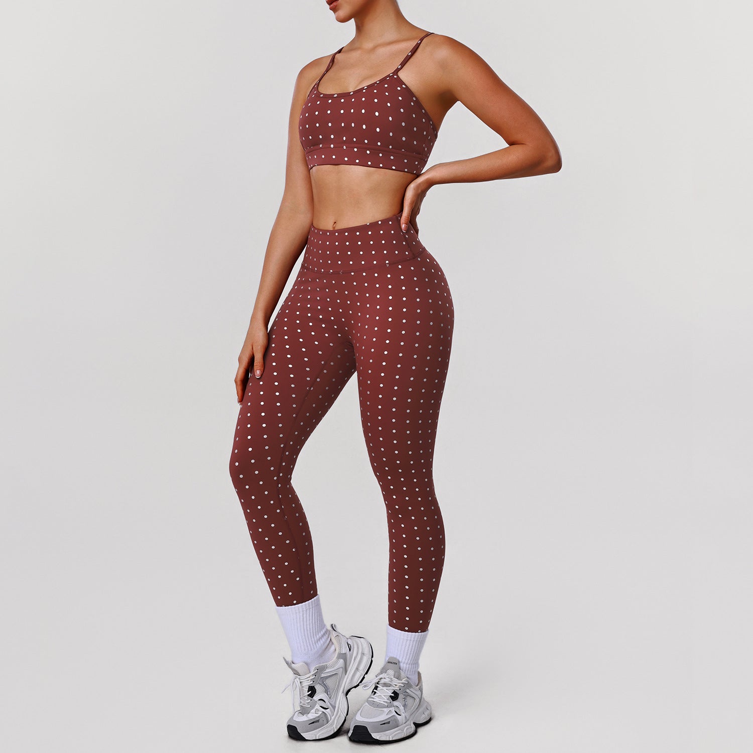 Push-up Polka Dot Sports Bra And Workout Co-Ord