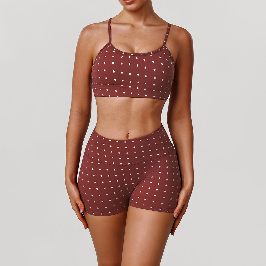 Push-up Polka Dot Sports Bra And Workout Co-Ord