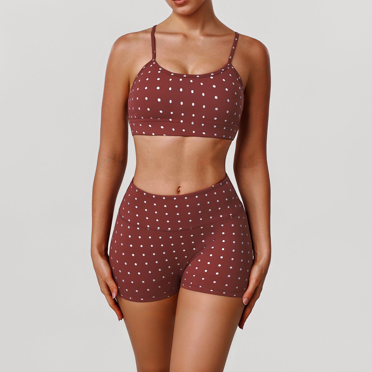 Push-up Polka Dot Sports Bra And Workout Co-Ord