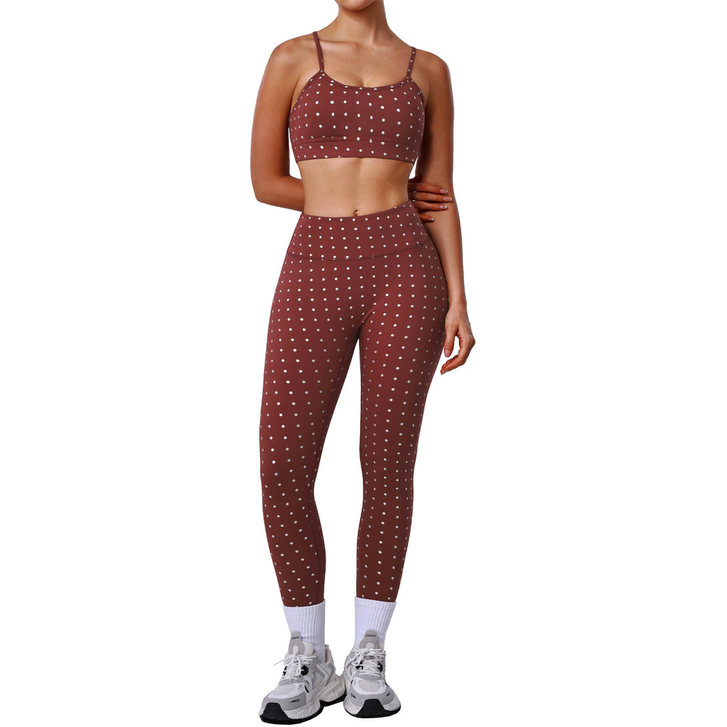 Push-up Polka Dot Sports Bra And Workout Co-Ord