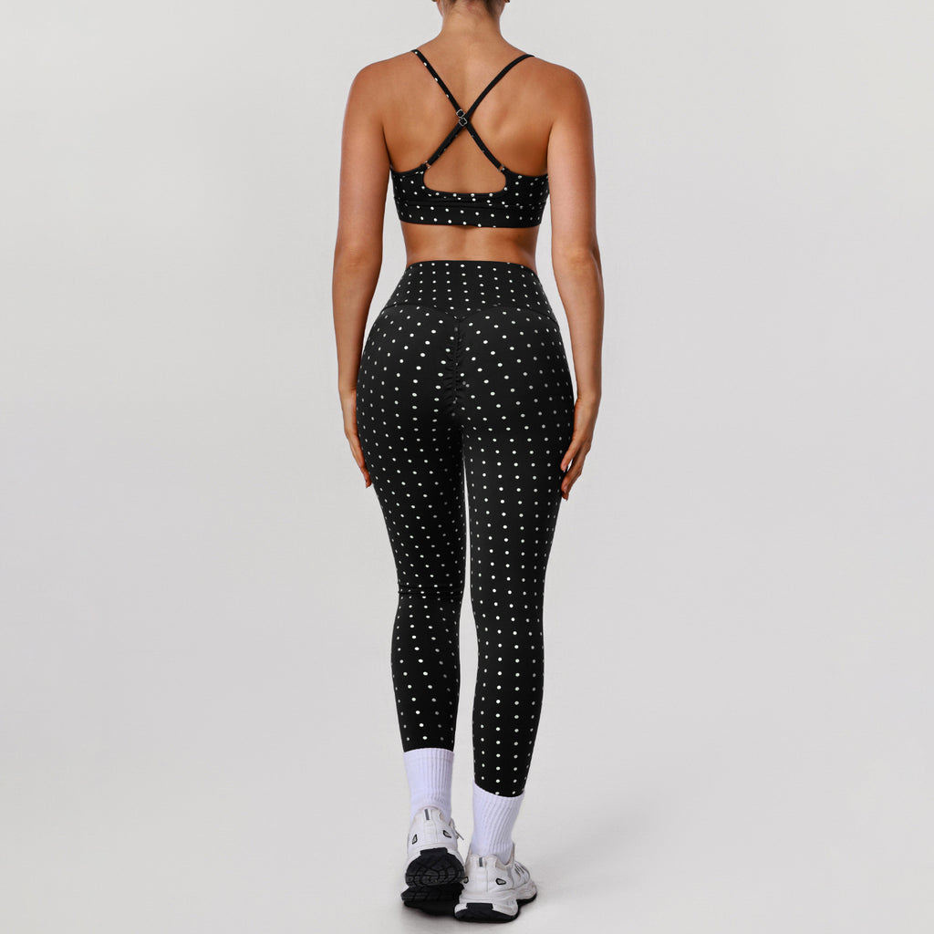 Push-up Polka Dot Sports Bra And Workout Co-Ord