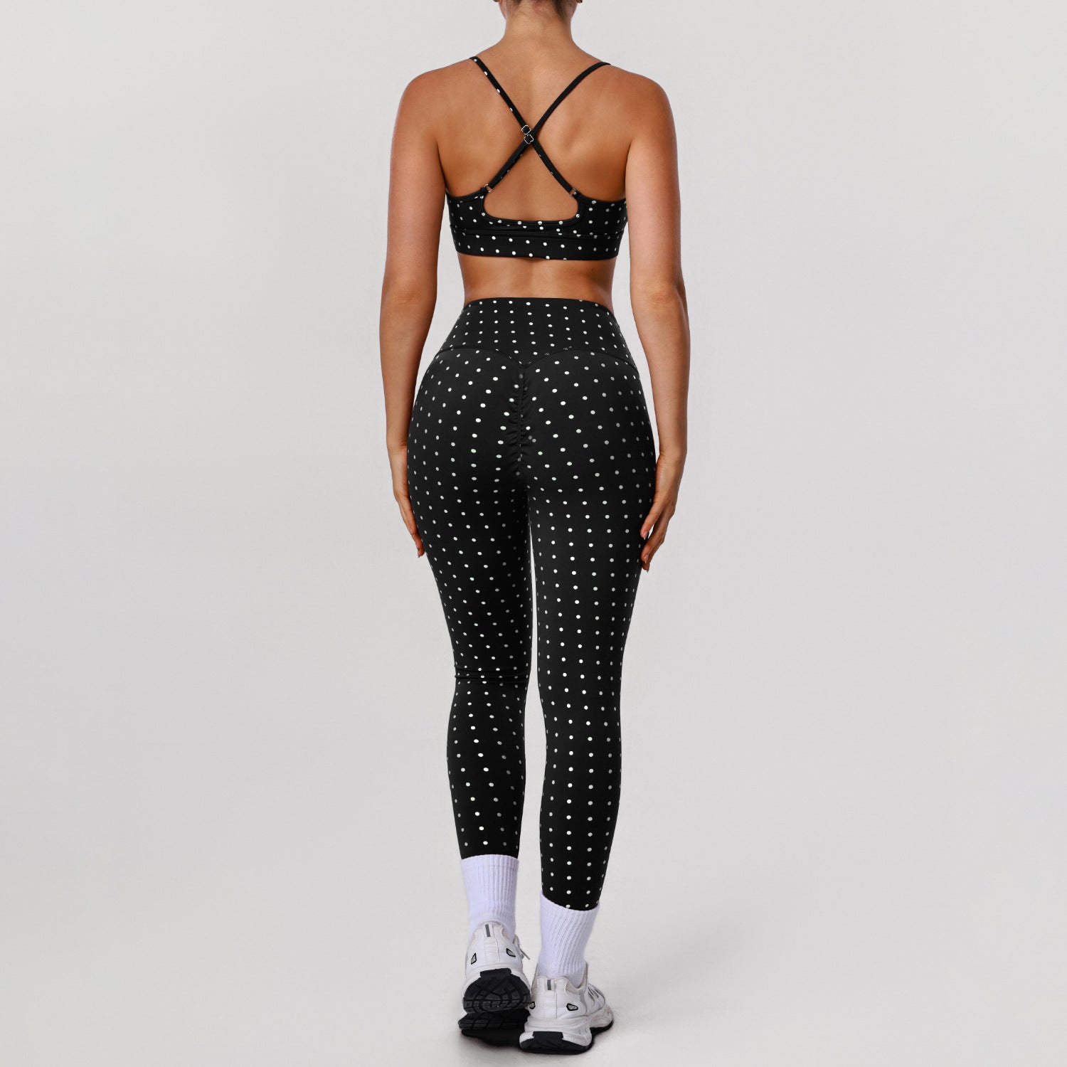 Push-up Polka Dot Sports Bra And Workout Co-Ord